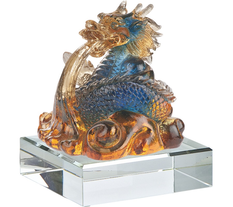 WS-21074盤龍躍天精品脫臘琉璃作品