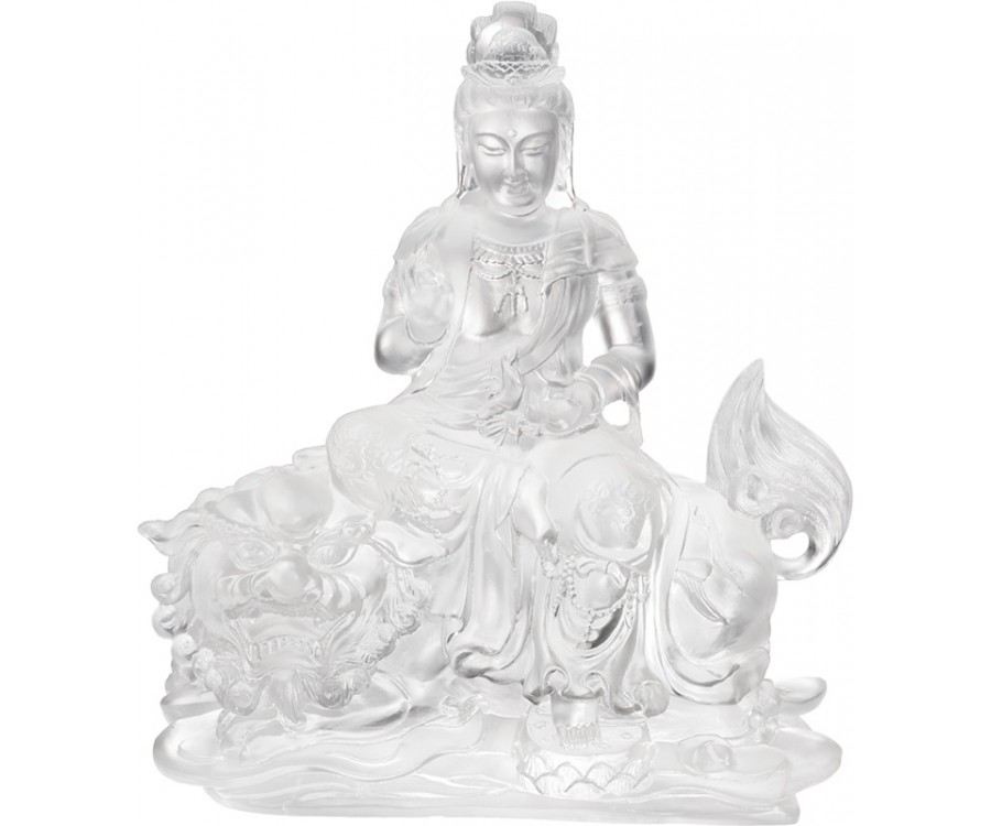 WS-51057文殊菩薩精品脫臘琉璃擺飾作品| 文盛水晶琉璃專賣店