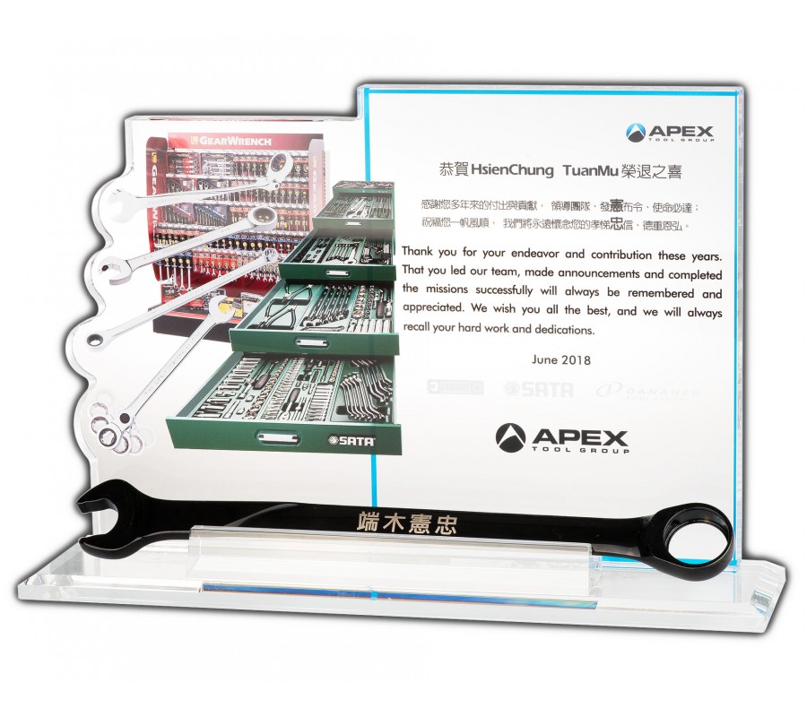 WS-99013 APEX 工具商 訂製造型 UV印刷水晶獎座